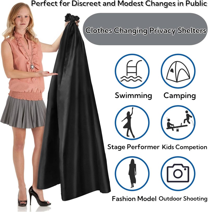 Goaste Portable Changing Room Tent, Instant Dressing Cover Ups, Clothes Changing Privacy Shelters, Changing Curtain Cloak with Round Collar for Beach, Camping, Hiking, Dance Competition, 4.2ft Length - Image 3